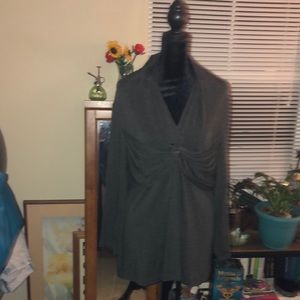 Dark Grey Cable & Guage Blouse XL